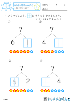 「【なかまづくりとかず９】あわせて７になるかず」まとめPDF