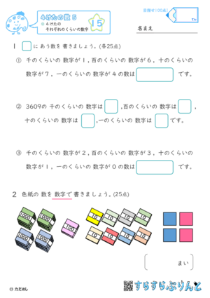 【15】４けたのそれぞれのくらいの数字【４けたの数５】