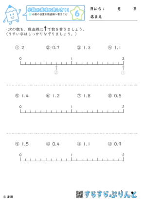 【06】小数の位置を数直線へ書きこむ【小数の意味と表し方１１】