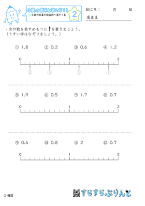 【02】小数の位置を数直線へ書きこむ【小数の意味と表し方１１】