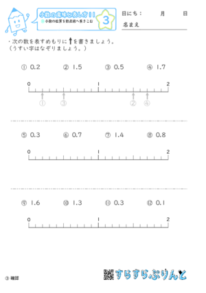 【03】小数の位置を数直線へ書きこむ【小数の意味と表し方１１】