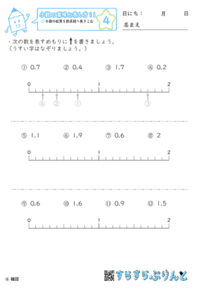 【04】小数の位置を数直線へ書きこむ【小数の意味と表し方１１】