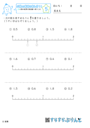 【05】小数の位置を数直線へ書きこむ【小数の意味と表し方１１】