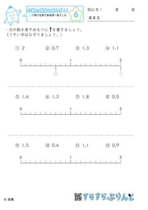 【06】小数の位置を数直線へ書きこむ【小数の意味と表し方１１】