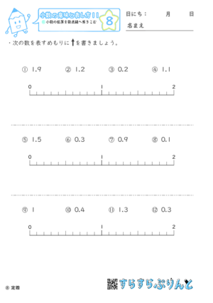 【08】小数の位置を数直線へ書きこむ【小数の意味と表し方１１】
