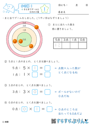 【01】まと当てゲームと０のかけ算【かけ算１】