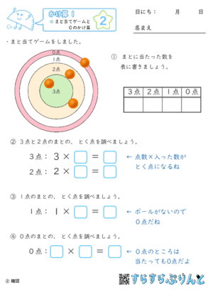 【02】まと当てゲームと０のかけ算【かけ算１】