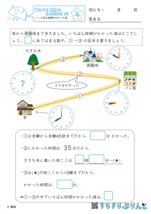 【04】いちばん時間がかかった道【時こくと時間のもとめ方１９】