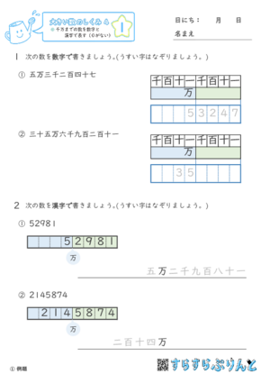 【01】千万までの数を数字と漢字で表す（０がない）【大きい数のしくみ４】