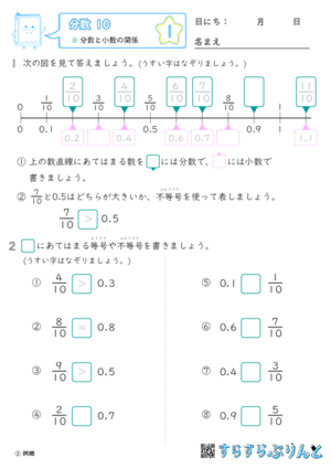 【01】分数と小数の関係【分数１０】