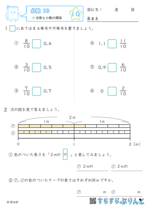 【10】分数と小数の関係【分数１０】