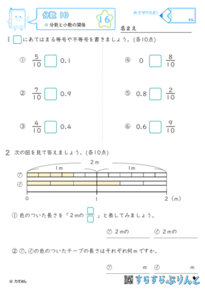 【16】分数と小数の関係【分数１０】