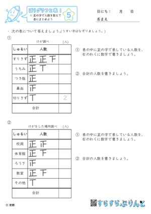 【05】正の字で人数を数えて表にまとめよう【ぼうグラフと表１】