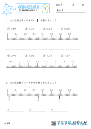 【09】数直線の読みとり【小数の表し方５】