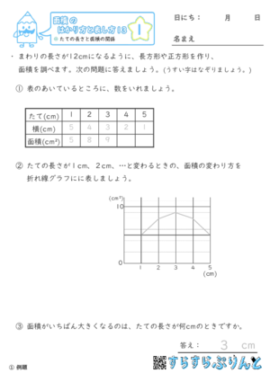 【01】たての長さと面積の関係【面積のはかり方と表し方１３】