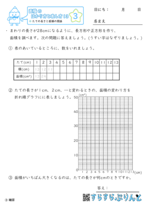 【03】たての長さと面積の関係【面積のはかり方と表し方１３】