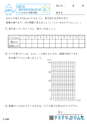 【06】たての長さと面積の関係【面積のはかり方と表し方１３】