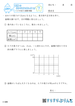 【07】たての長さと面積の関係【面積のはかり方と表し方１３】