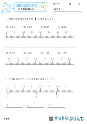 【09】数直線の読みとり【小数の表し方５】