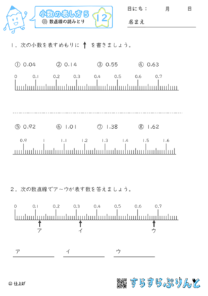 【12】数直線の読みとり【小数の表し方５】