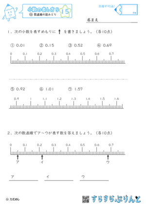 【15】数直線の読みとり【小数の表し方５】