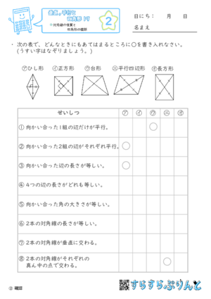 【02】対角線の性質と四角形の種類【垂直,平行と四角形１９】