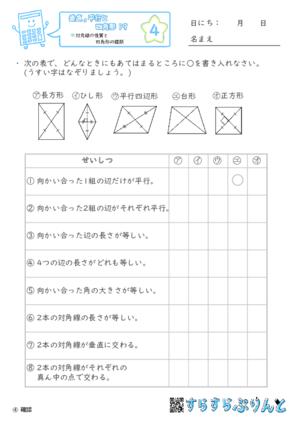 【04】対角線の性質と四角形の種類【垂直,平行と四角形１９】