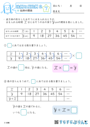 【07】比例の関係【比例と反比例２】