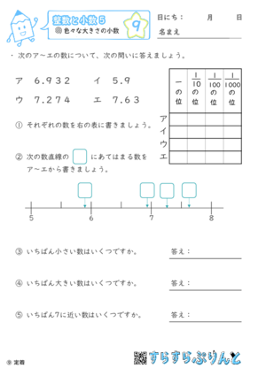 【09】色々な大きさの小数【整数と小数５】