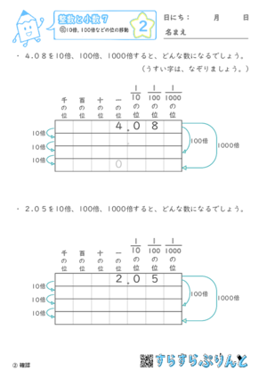 【02】10倍・100倍などの位の移動【整数と小数７】