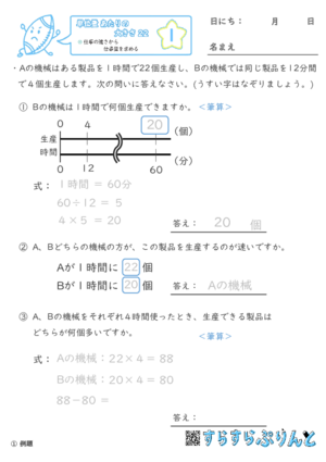 【01】仕事の速さから仕事量を求める【単位量あたりの大きさ２２】