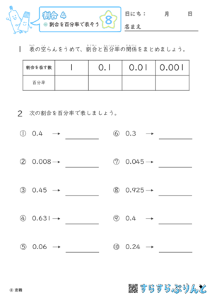 【08】割合を百分率で表そう【割合４】