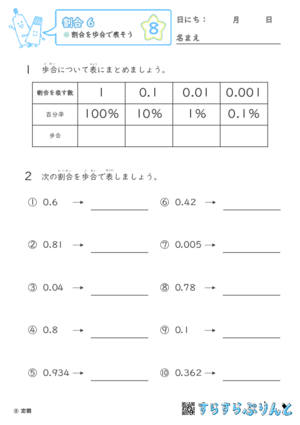 【08】割合を歩合で表そう【割合６】