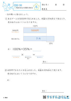 【04】利益を加えた売値を求める【割合１３】