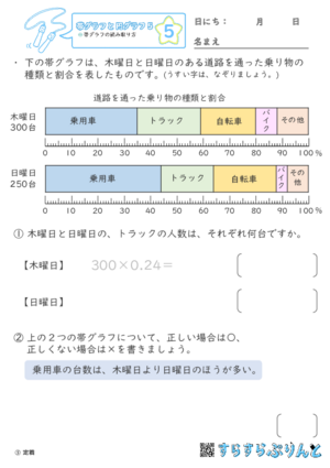 【05】帯グラフの読み取り方【帯グラフと円グラフ５】