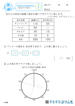 【01】表を円グラフで表そう【帯グラフと円グラフ４】