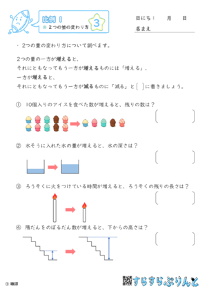 【03】２つの量の変わり方【比例１】