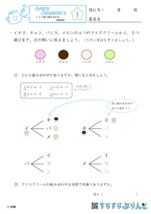 【01】２つ選ぶ組み合わせ（樹形図） 【並べ方と組み合わせ方６】