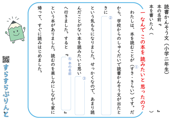 読書感想文 すらすら書ける書き方シート 60分でできる