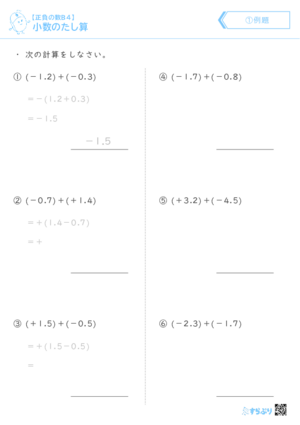 「【正負の数B4】小数のたし算」まとめPDF
